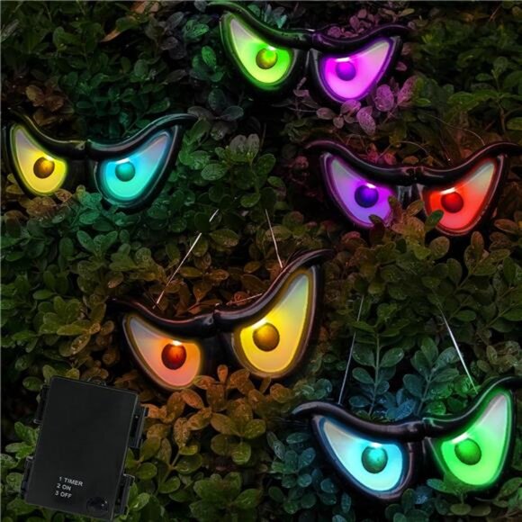 WATERGLIDE Halloween Flashing Spooky Eyes Lights, 5 Pairs Battery Operated - Picture 1 of 7